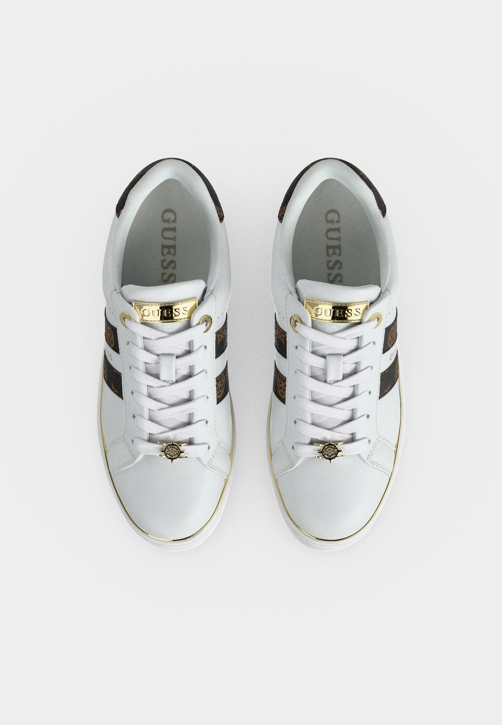 Guess - BARLIE - Sneakers white/brown