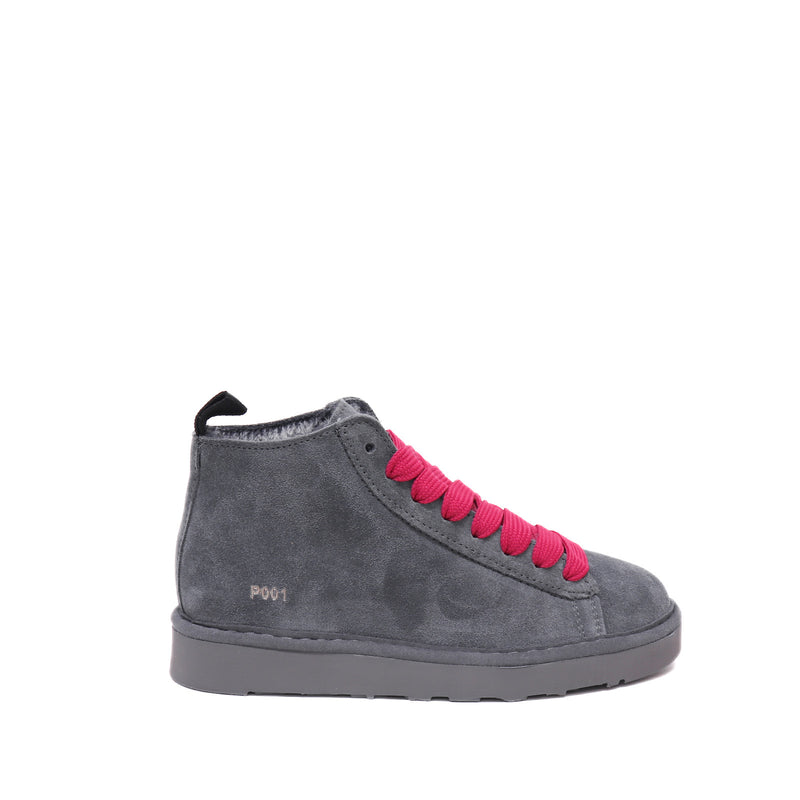 Panchic - Ankle Boot Suede col. Antracite/Fuchsia