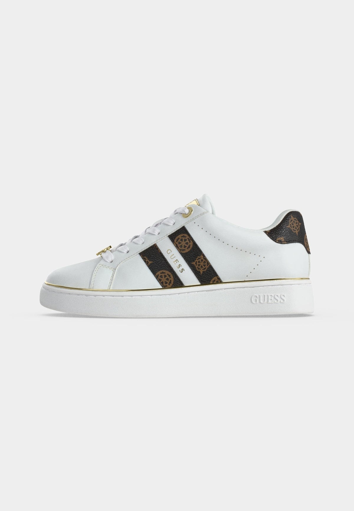 Guess - BARLIE - Sneakers white/brown