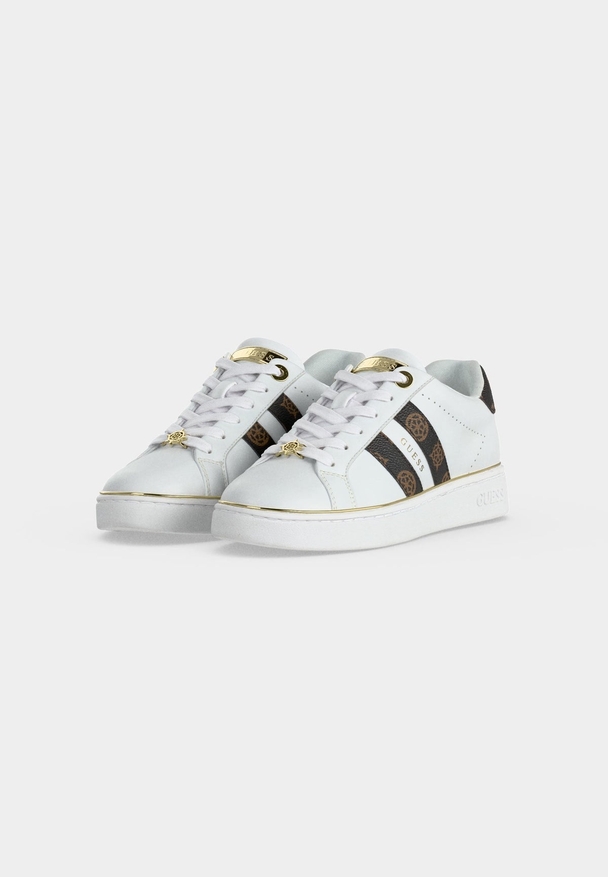 Guess - BARLIE - Sneakers white/brown