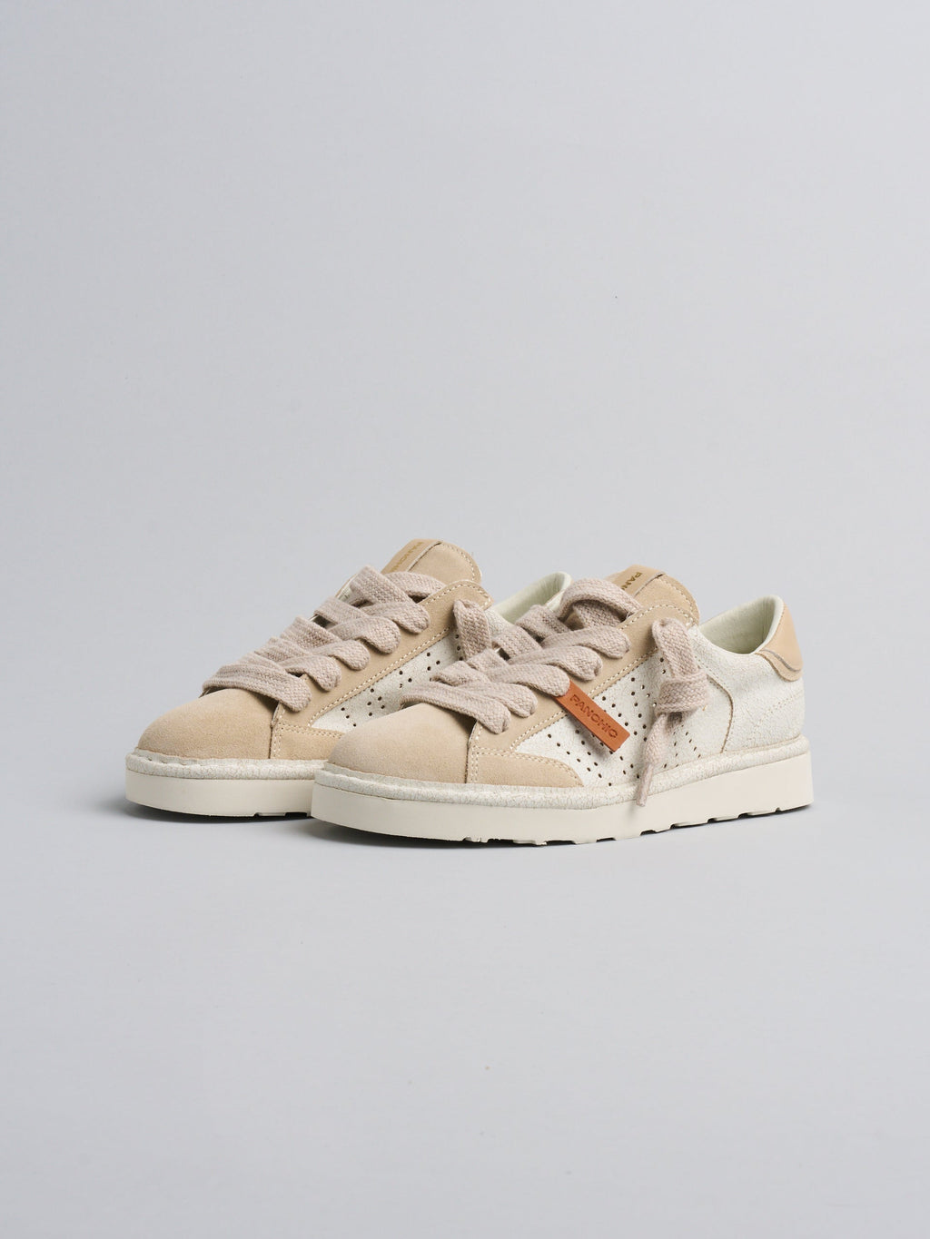 Panchic P001 - Sneaker cracked suede Ivory-Sand