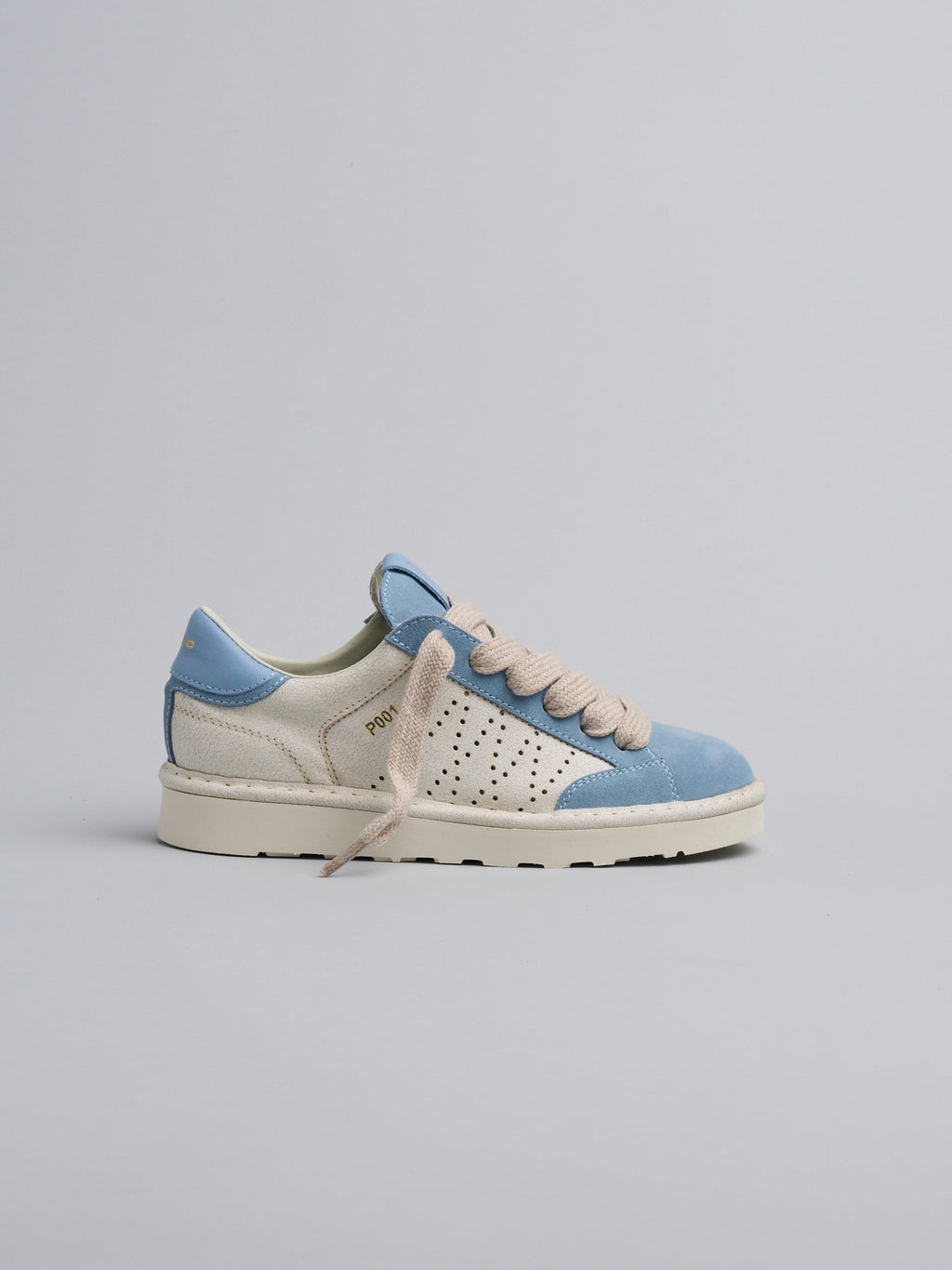 Panchic P001 - Sneaker cracked suede Ivory-Stone Blue