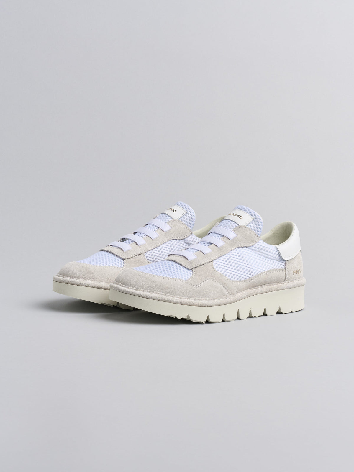 Panchic - Slip on Mesh Suede Leather col. Bianco