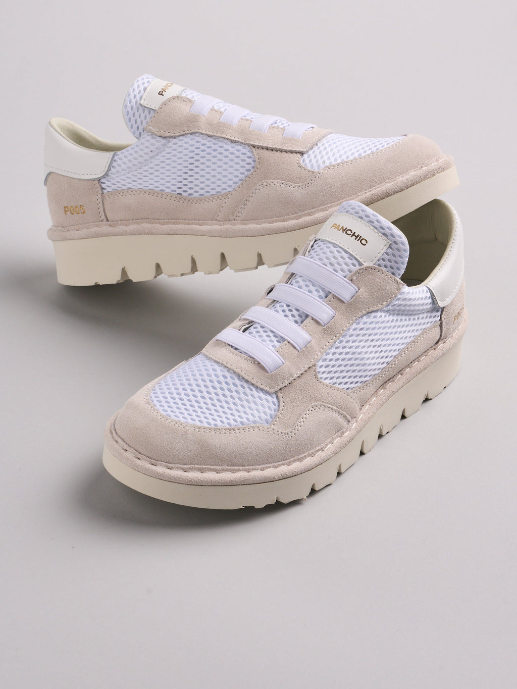 Panchic - Slip on Mesh Suede Leather col. Bianco