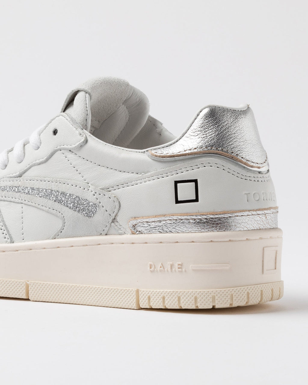 D.A.T.E. Sneaker Torneo Pure Shiny White-Silver