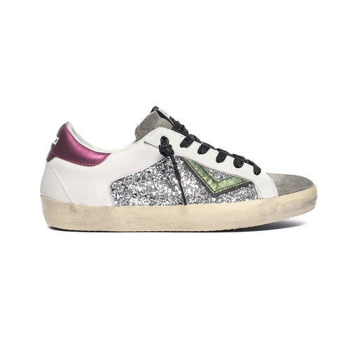 4B12 - Sneaker in pelle Suprime - D328 Silver/Purple
